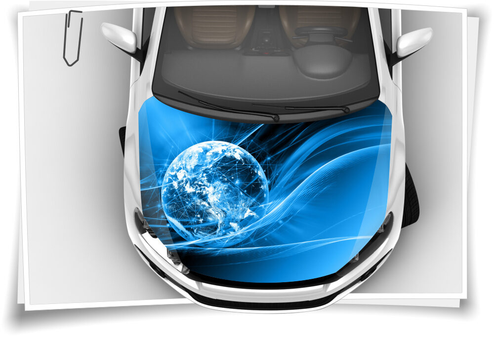 Erde Welt Abstrakt Blau Motorhaube Auto-Aufkleber Steinschlag