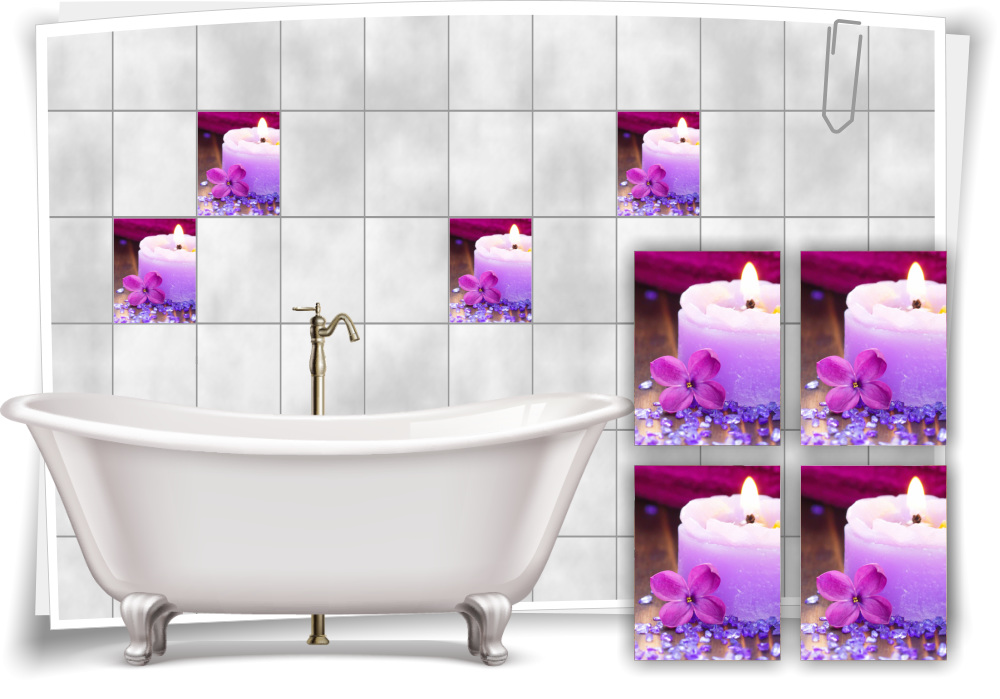 Aufkleber Wandfries Violett Lavendel 10 x 500 cm Wasserdichte PVC